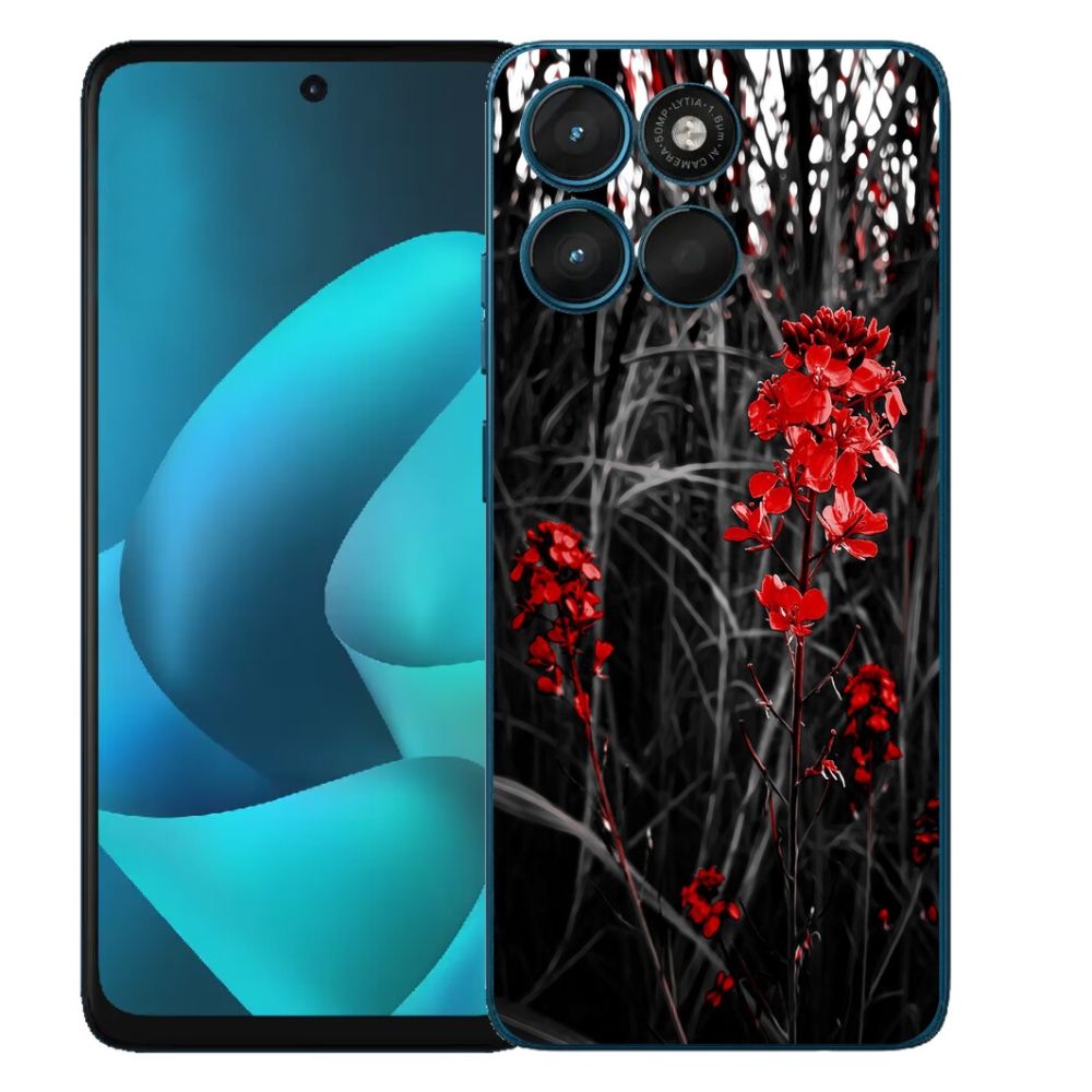Gélový obal mmCase pre Motorola Moto G57 Power – červená rastlina