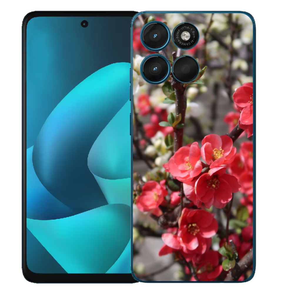 Gélový obal mmCase pre Motorola Moto G57 Power – červené kvety