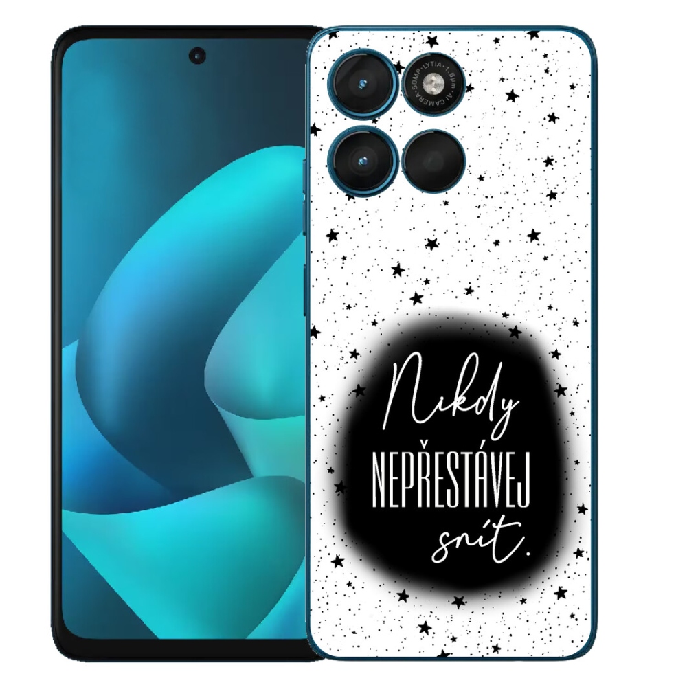 Gélový obal mmCase pre Motorola Moto G57 Power – citát 1 na čierno-bielom pozadí