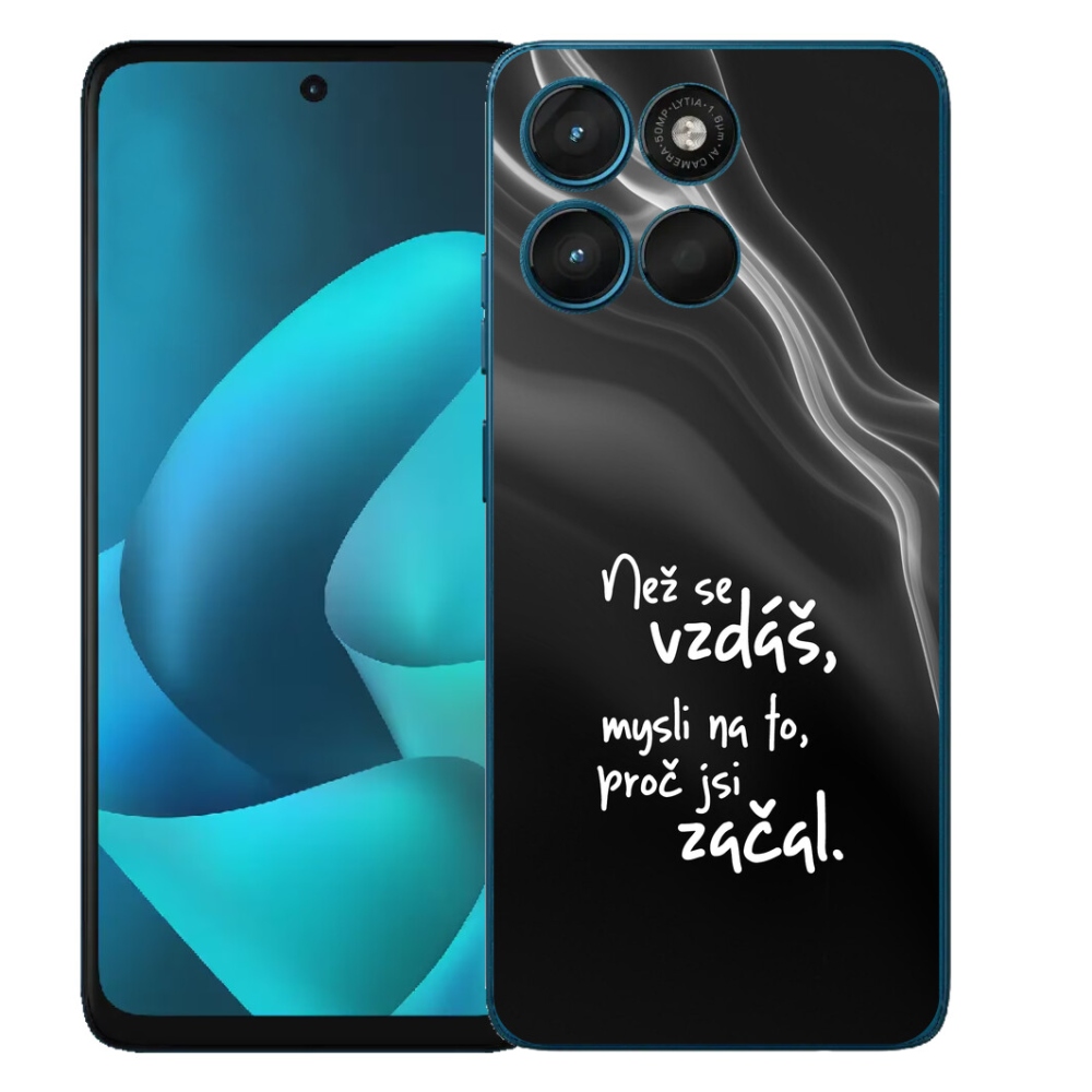 Gélový obal mmCase pre Motorola Moto G57 Power – citát 2, čierne pozadie