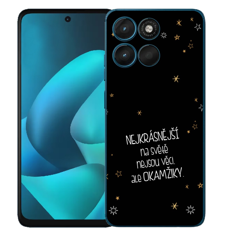 Gélový obal mmCase pre Motorola Moto G57 Power – citát 4 na čiernom pozadí