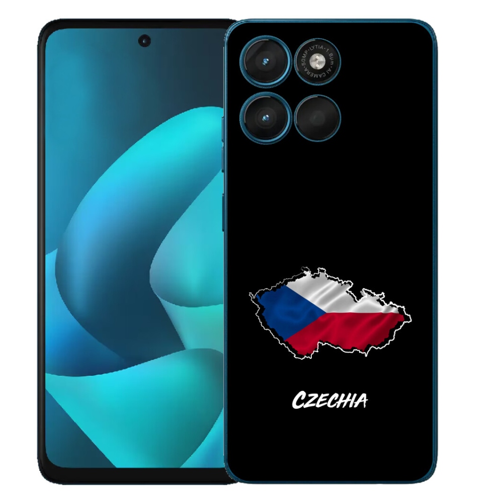 Gélový obal mmCase pre Motorola Moto G57 Power – Czechia, čierne pozadie