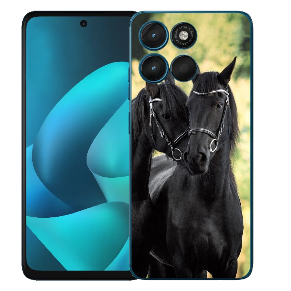 Gélový obal mmCase pre Motorola Moto G57 Power – dva čierne kone