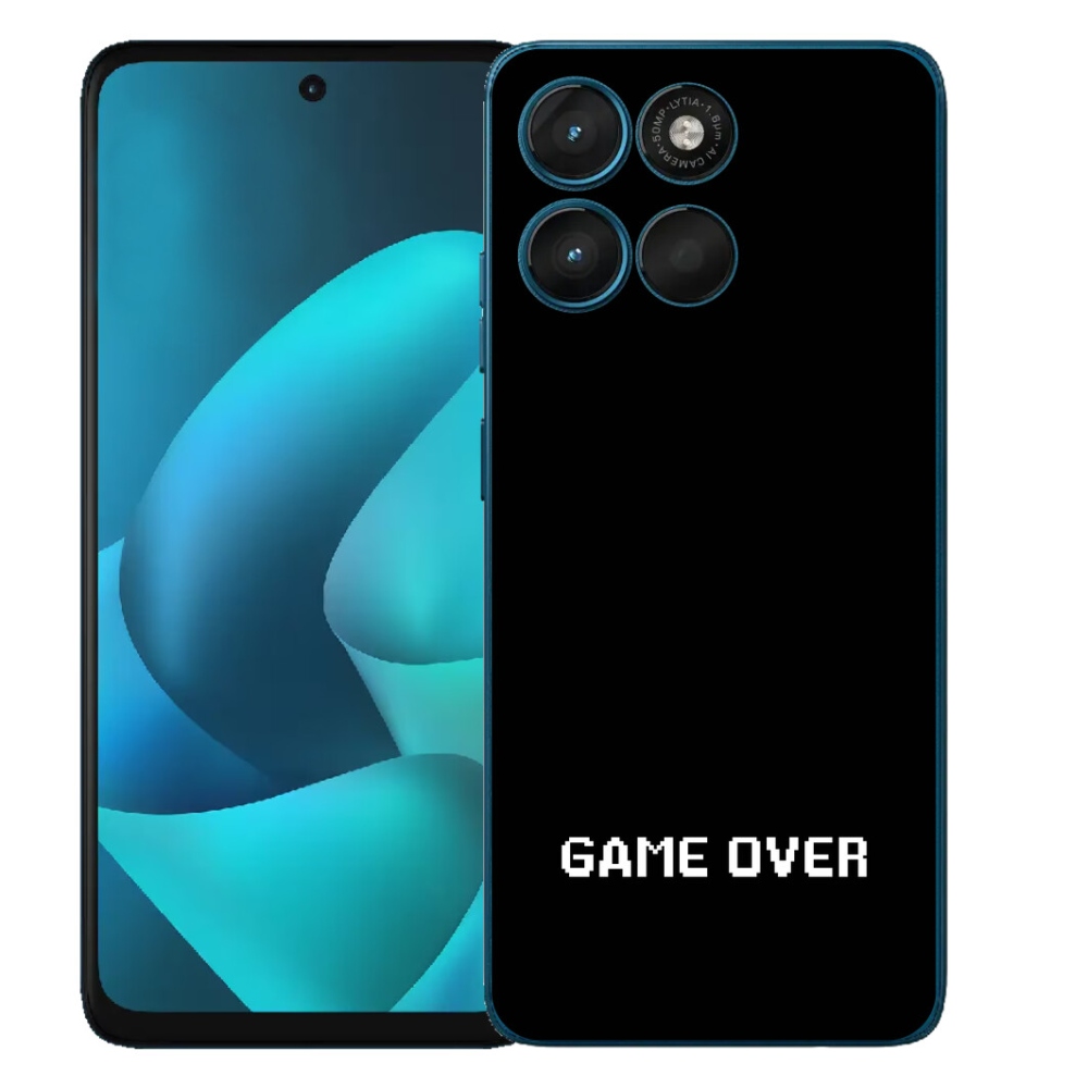 Gélový obal mmCase pre Motorola Moto G57 Power – „game over“ na čiernom pozadí