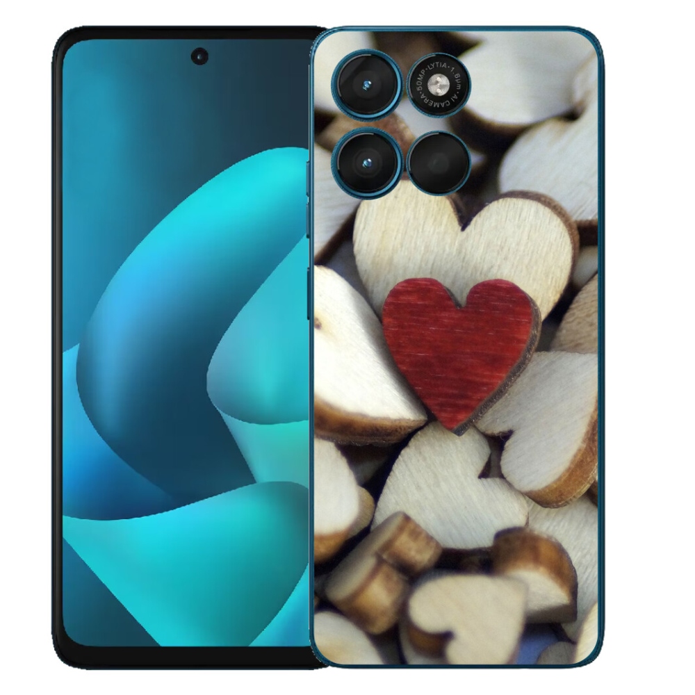 Gélový obal mmCase pre Motorola Moto G57 Power – s vygravírovaným červeným srdcom 