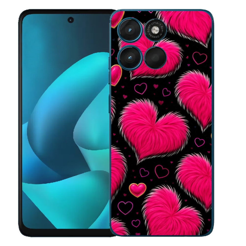 Gélový obal mmCase pre Motorola Moto G57 Power – jemné srdiečka