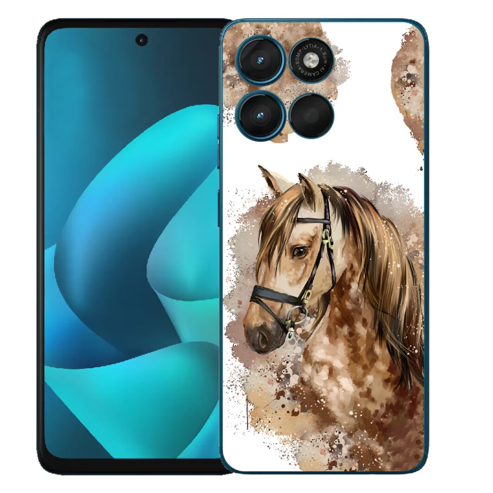Gélový obal mmCase pre Motorola Moto G57 Power – hnedý kreslený kôň
