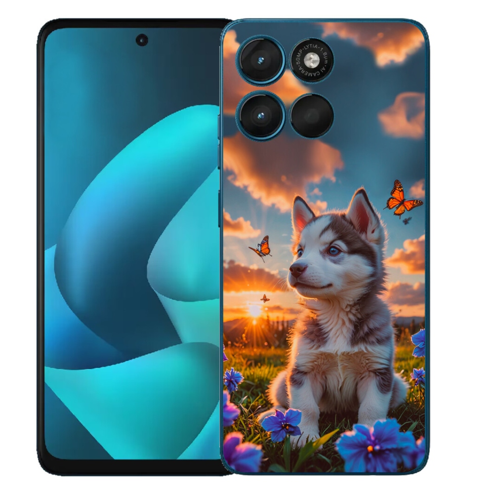 Gélové puzdro mmCase pre Motorola Moto G57 Power – husky pri západe slnka