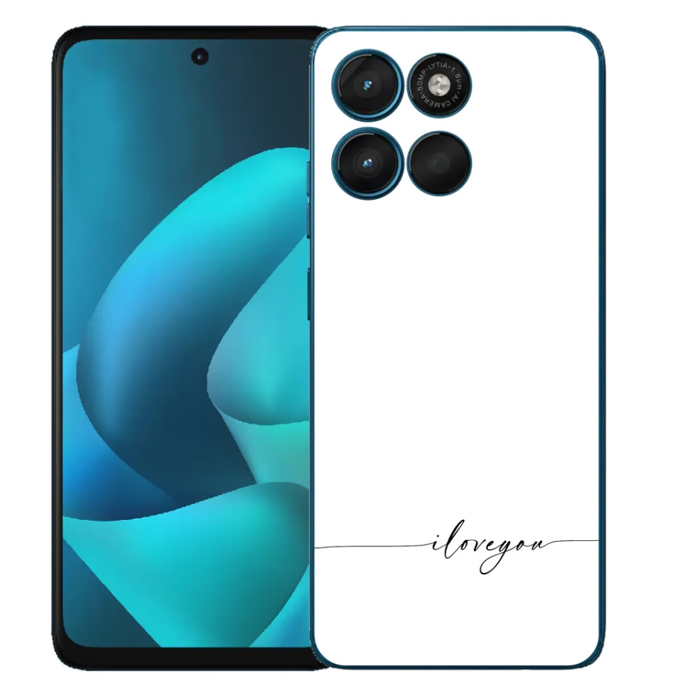 Gélový obal mmCase pre Motorola Moto G57 Power – I love you, biele pozadie
