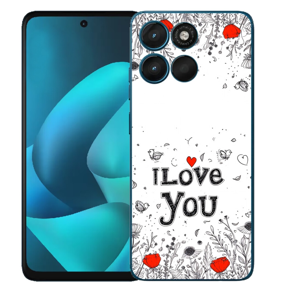 Gélový obal mmCase pre Motorola Moto G57 Power – I love you, biele pozadie
