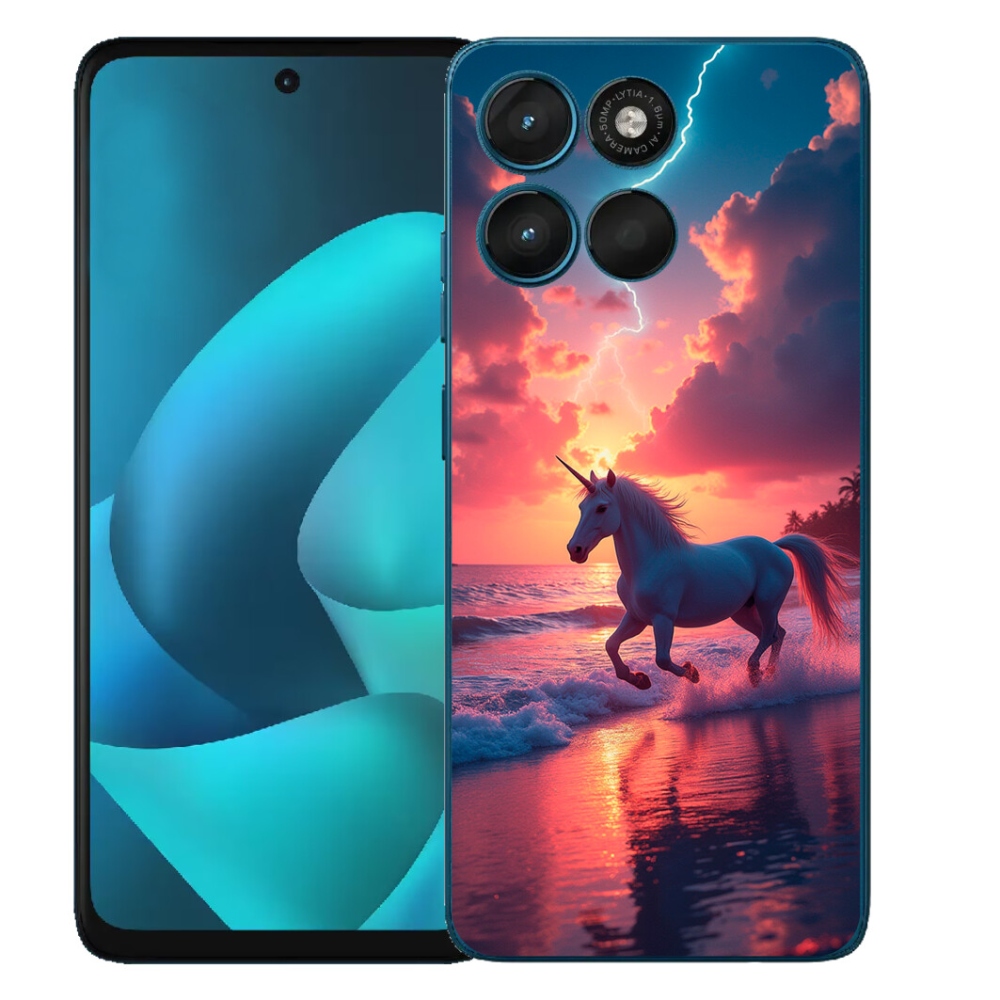 Gélový obal mmCase pre Motorola Moto G57 Power – jednorožec na pláži