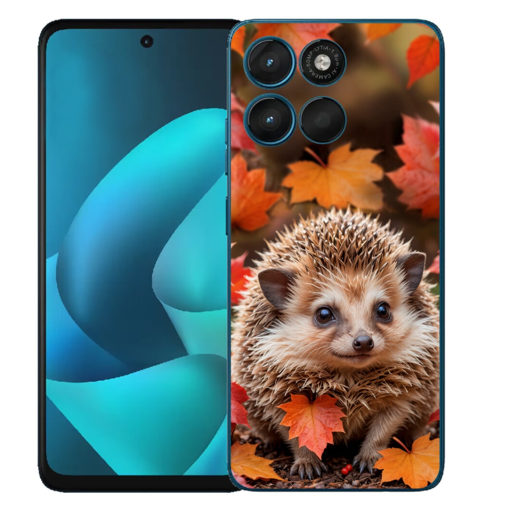 Gélový obal mmCase pre Motorola Moto G57 Power – ježko v lístí