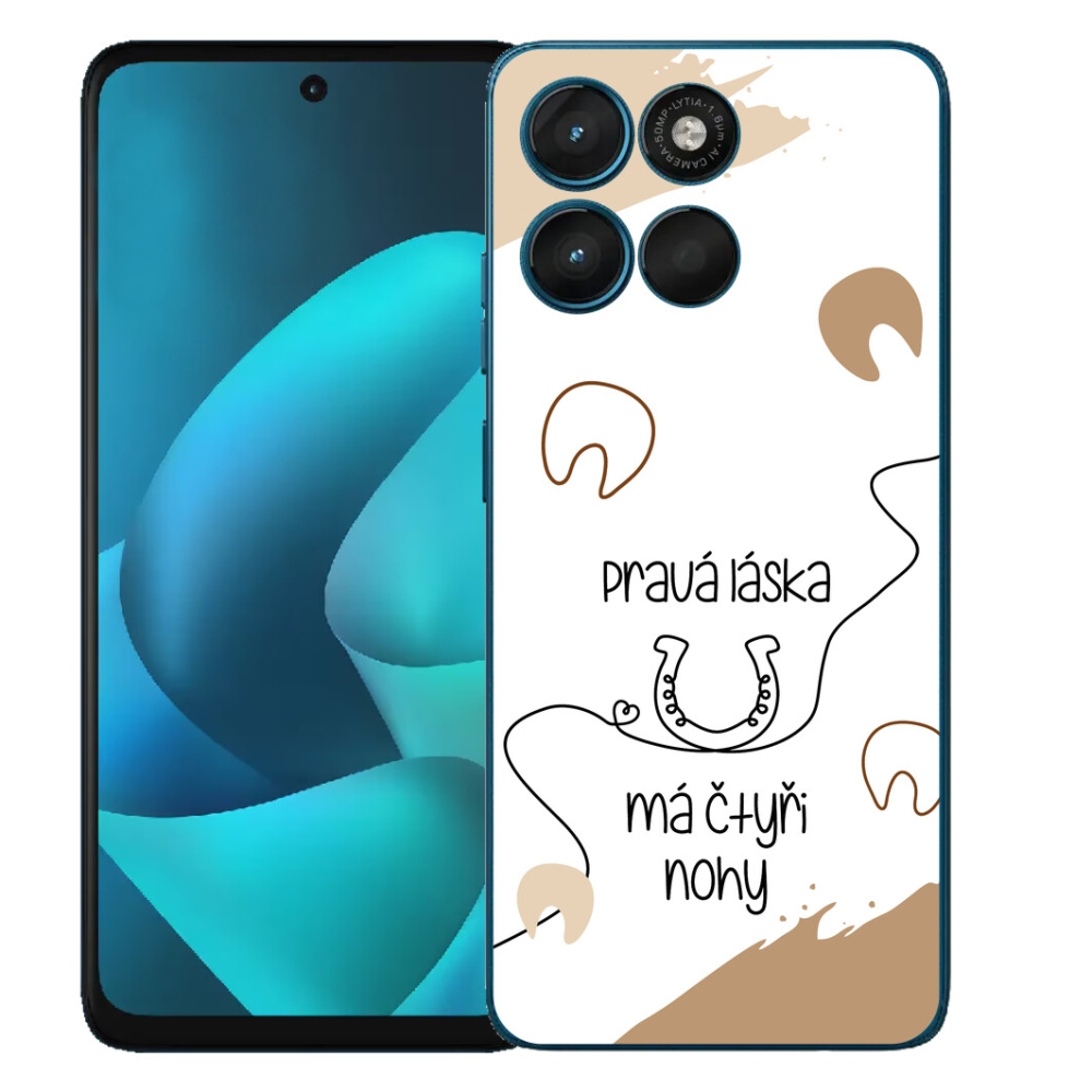 Gélový obal mmCase pre Motorola Moto G57 Power – motív koňa na bielom pozadí