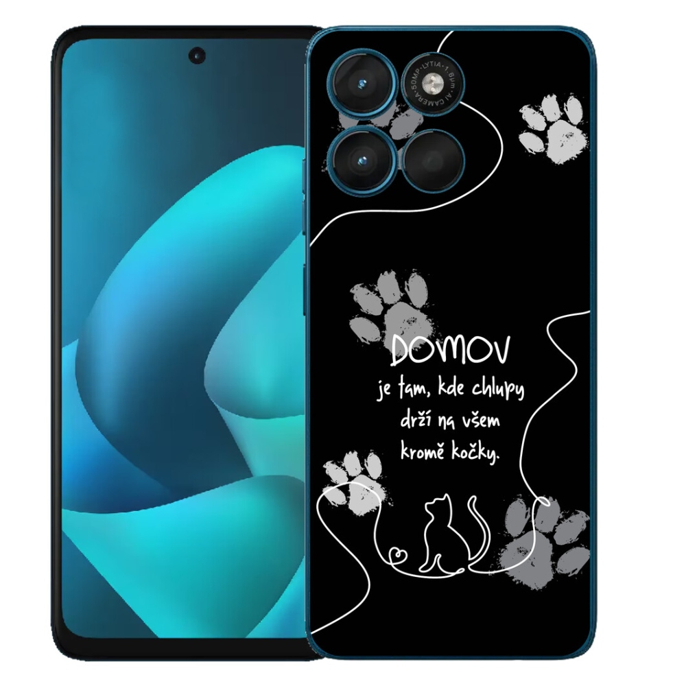 Gélové puzdro mmCase pre Motorola Moto G57 Power – motív mačky na čiernom pozadí