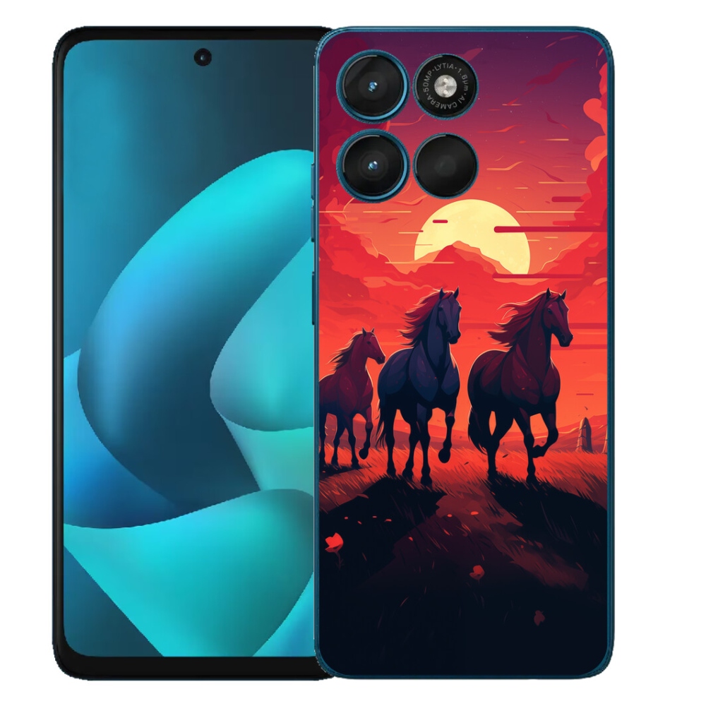 Gélový obal mmCase pre Motorola Moto G57 Power – kone a západ slnka