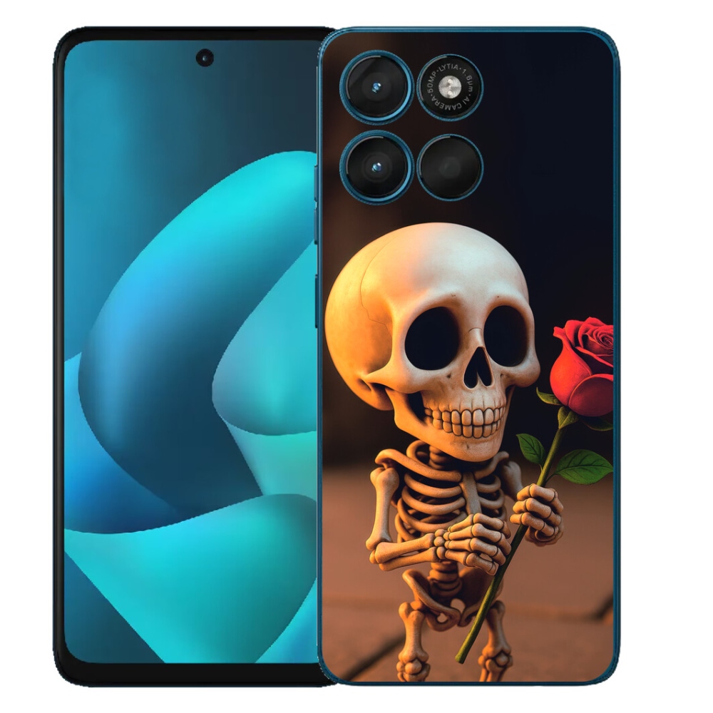 Gélový obal mmCase na Motorola Moto G57 Power – kostra s ružou