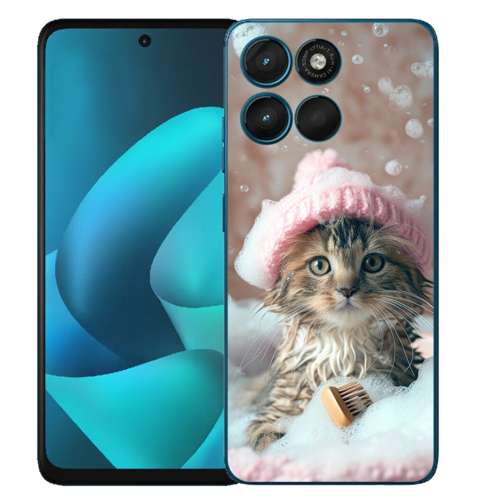Gélový obal mmCase pre Motorola Moto G57 Power – mačiatko a kúpeľ