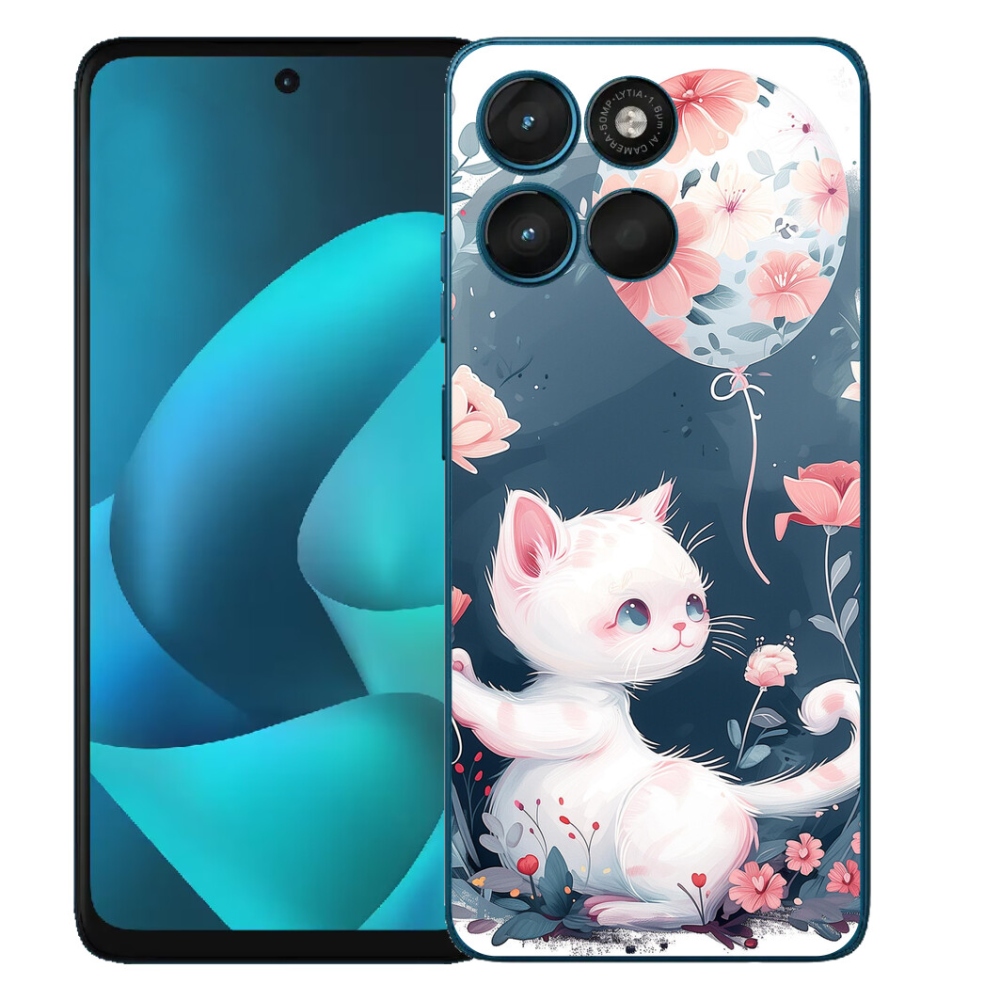 Gélový obal mmCase pre Motorola Moto G57 Power – mačiatko s balónikom