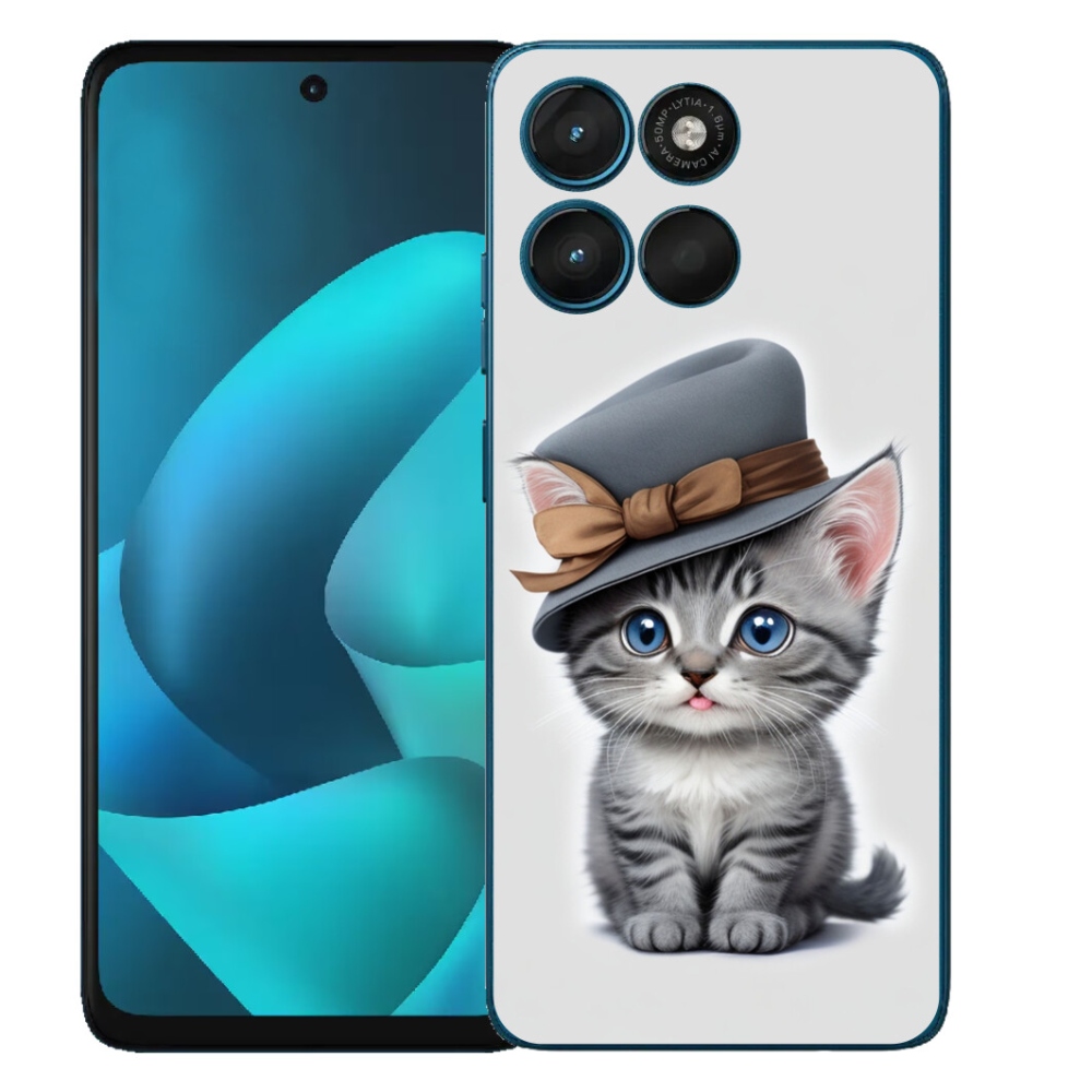 Gélový obal mmCase pre Motorola Moto G57 Power – mačiatko s klobúkom