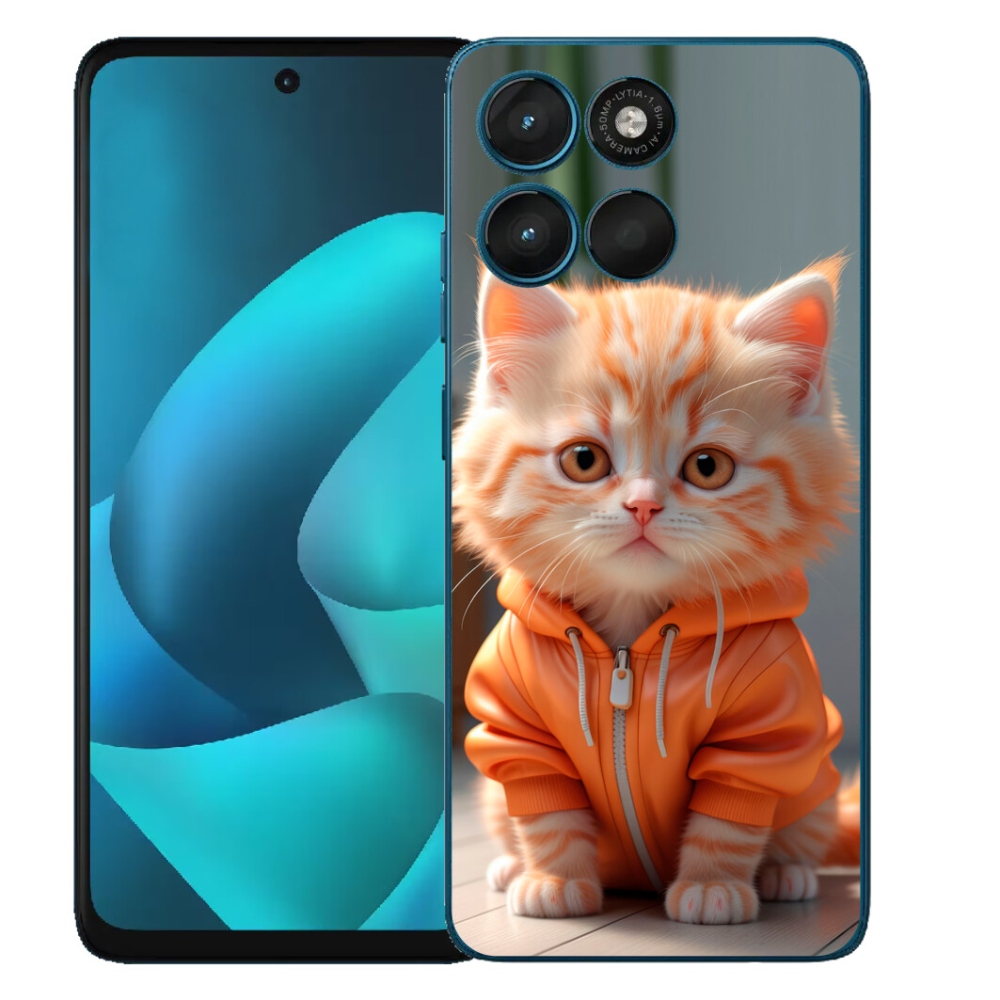 Gélový obal mmCase pre Motorola Moto G57 Power – mačiatko v mikine
