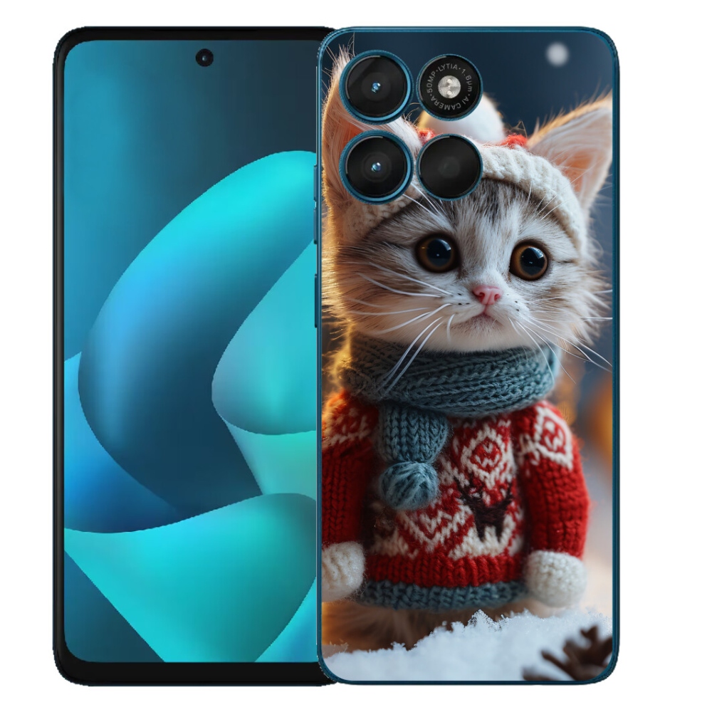 Gélový obal mmCase pre Motorola Moto G57 Power – mačiatko v svetri