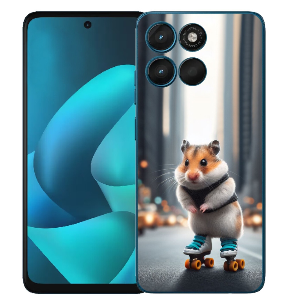 Gélový obal mmCase pre Motorola Moto G57 Power – škrečok na korčuliach