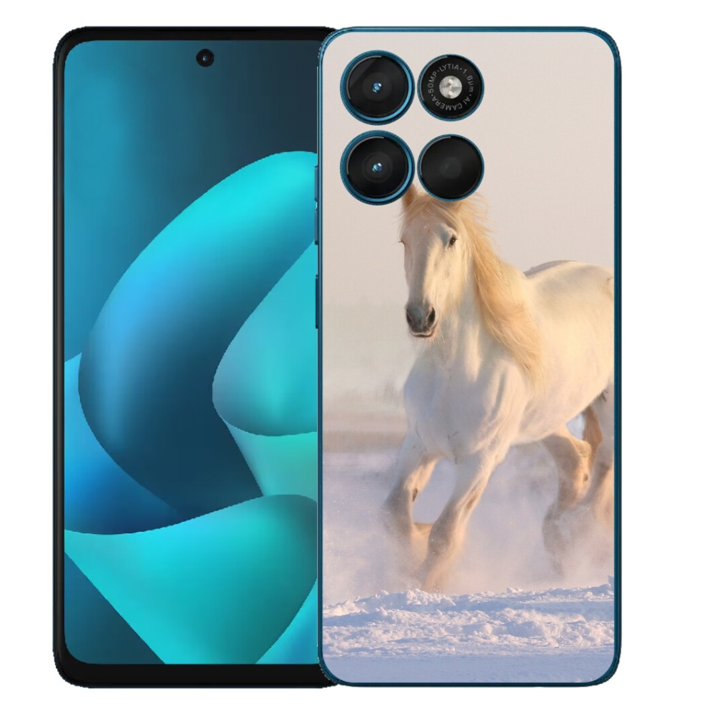 Gélový obal mmCase pre Motorola Moto G57 Power – kôň v snehu