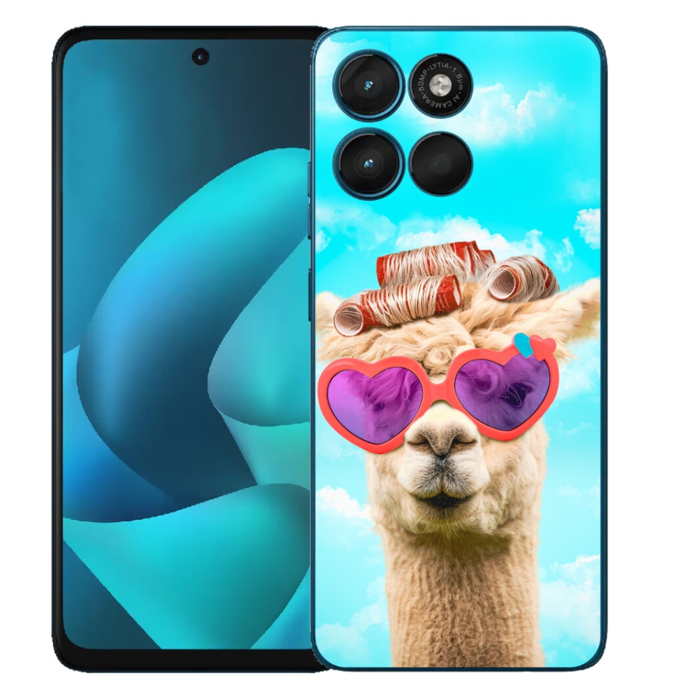 Gélový obal mmCase pre Motorola Moto G57 Power – lama s okuliarmi