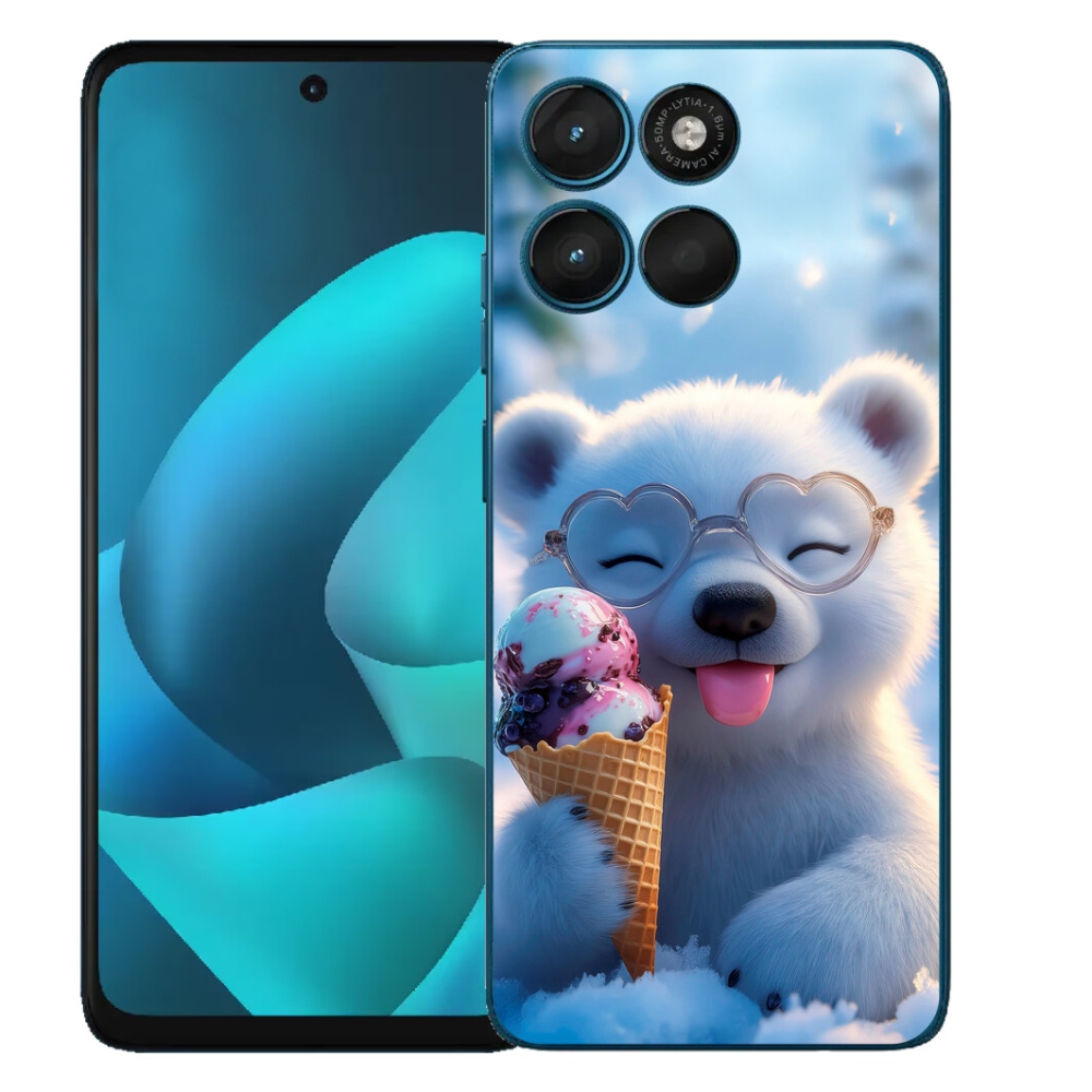 Gélový obal mmCase na Motorola Moto G57 Power – medvedík so zmrzlinou