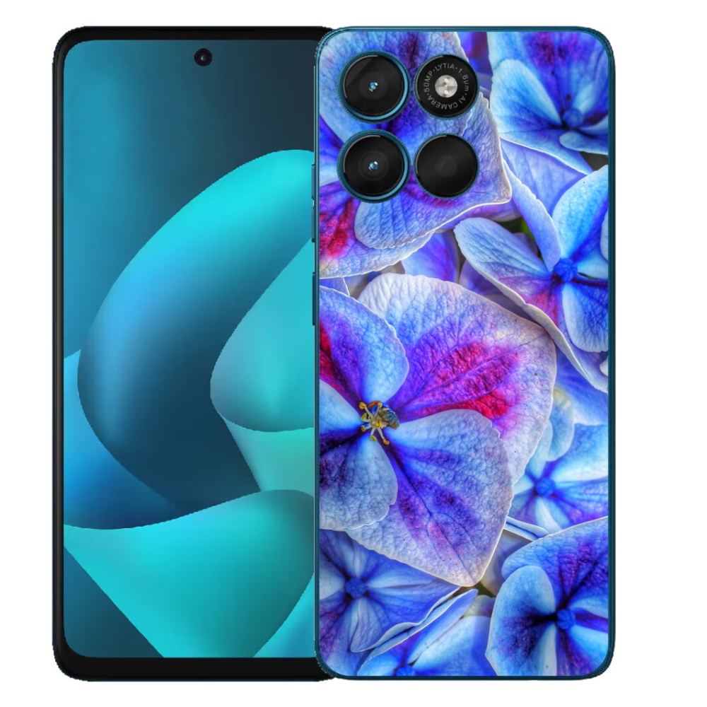 Gélový obal mmCase pre Motorola Moto G57 Power – modré kvety 1