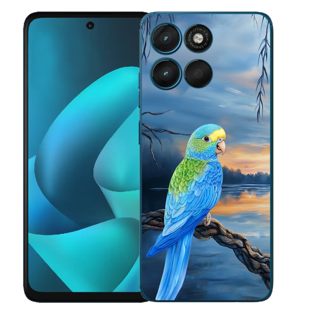Gélový obal mmCase pre Motorola Moto G57 Power – modrý papagáj