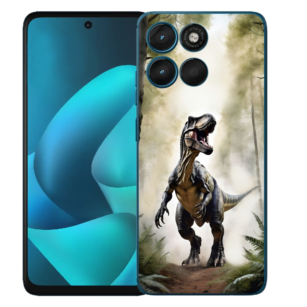 Gélový obal mmCase pre Motorola Moto G57 Power – nahnevaný T-Rex