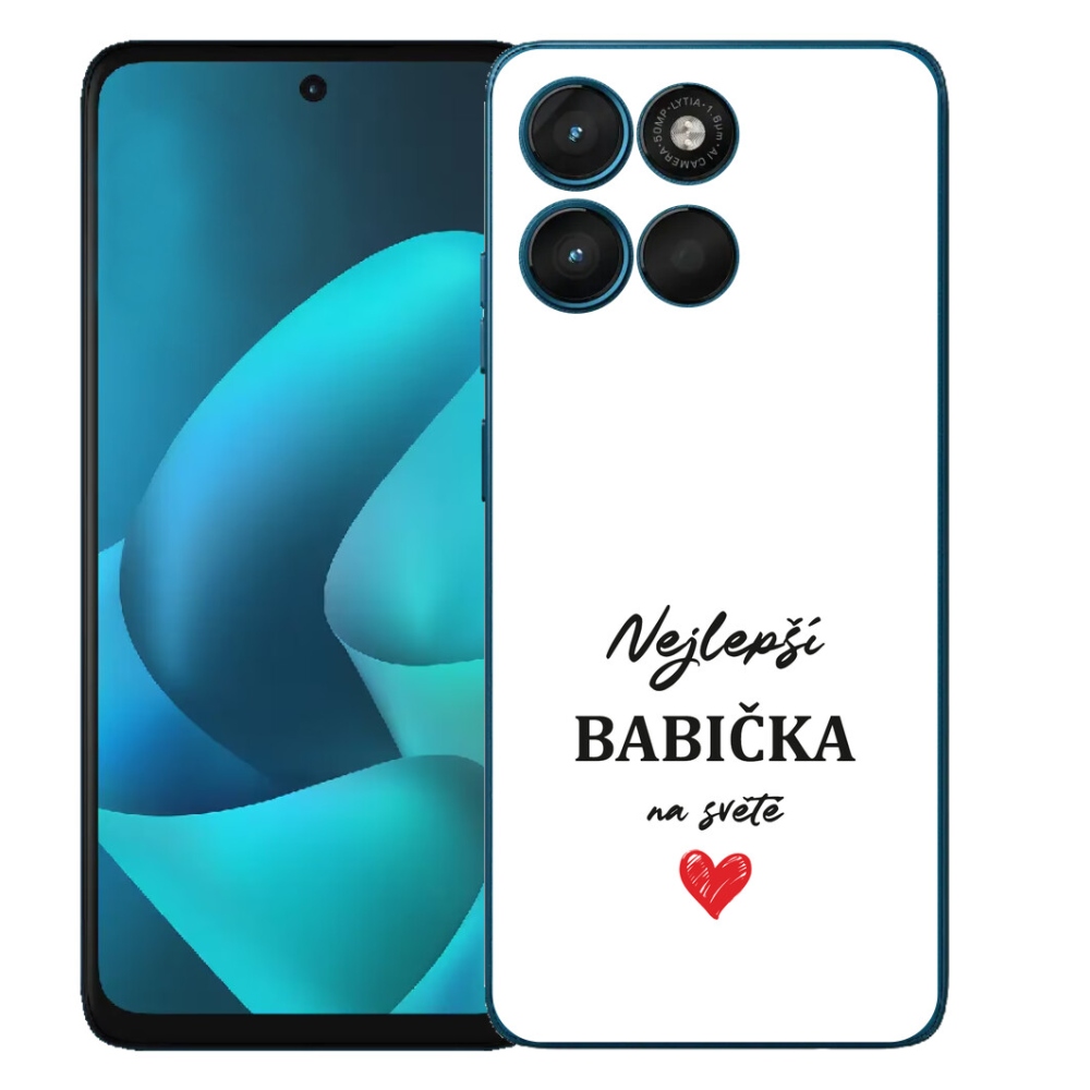 Gélový obal mmCase pre Motorola Moto G57 Power – najlepšia babička 1, biele pozadie