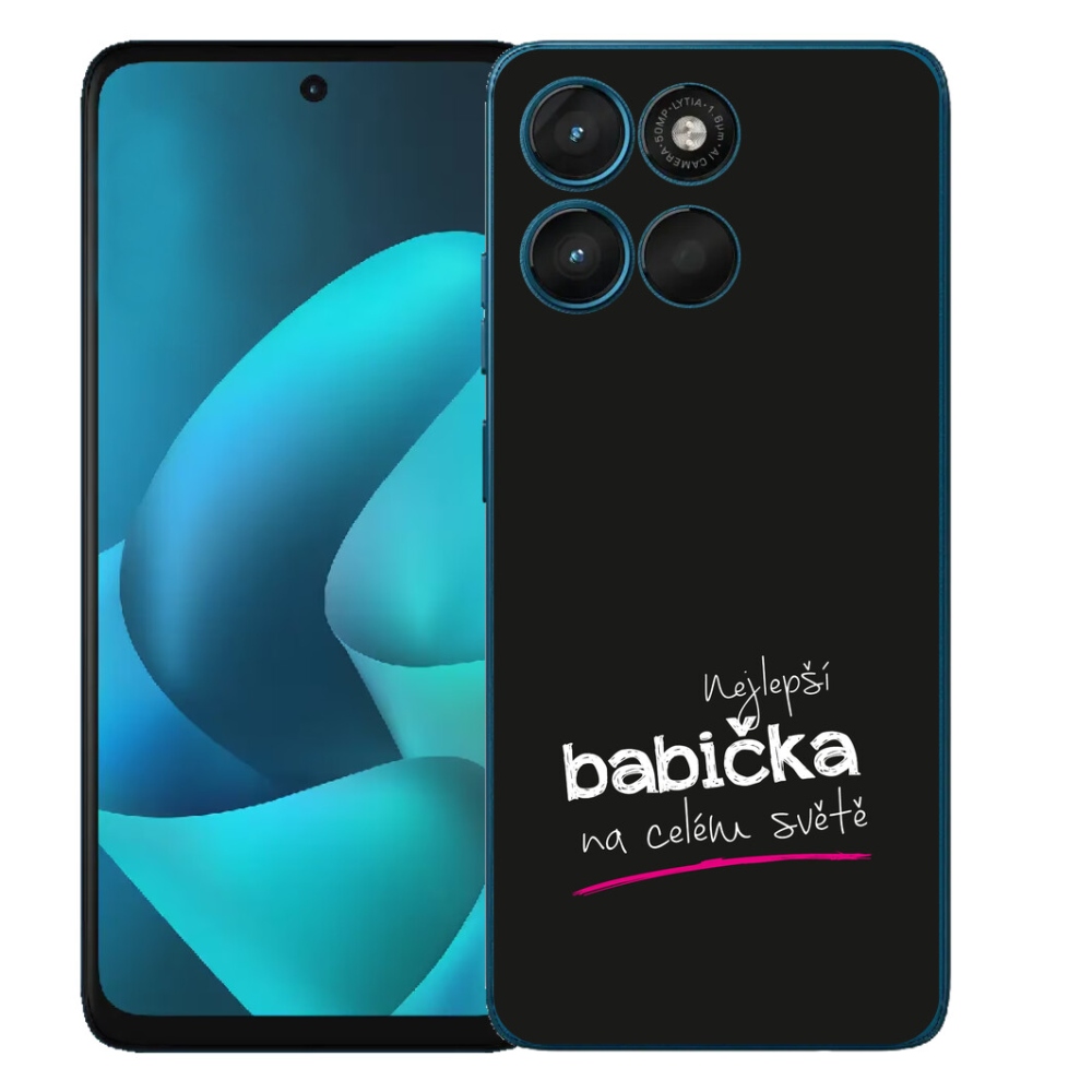 Gélové puzdro mmCase pre Motorola Moto G57 Power – najlepšia babička 4, čierne pozadie