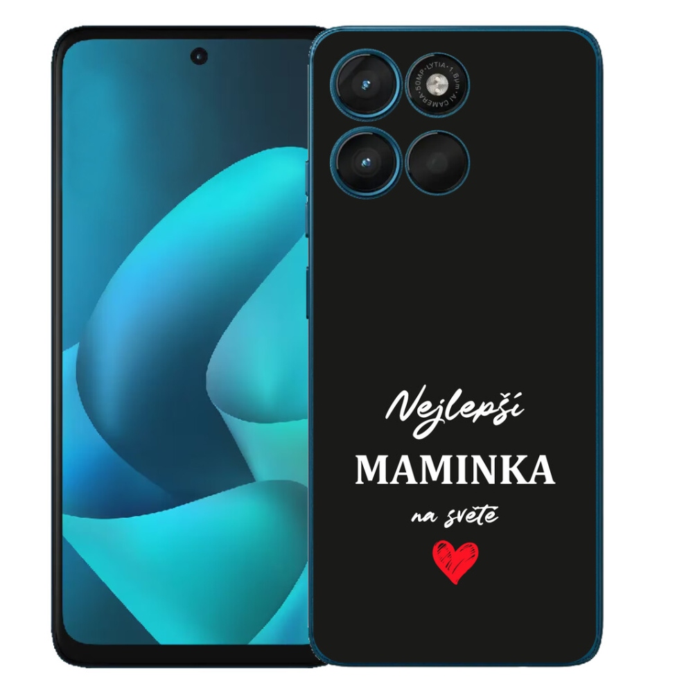 Gélové puzdro mmCase pre Motorola Moto G57 Power – najlepšia mama 1, čierne pozadie