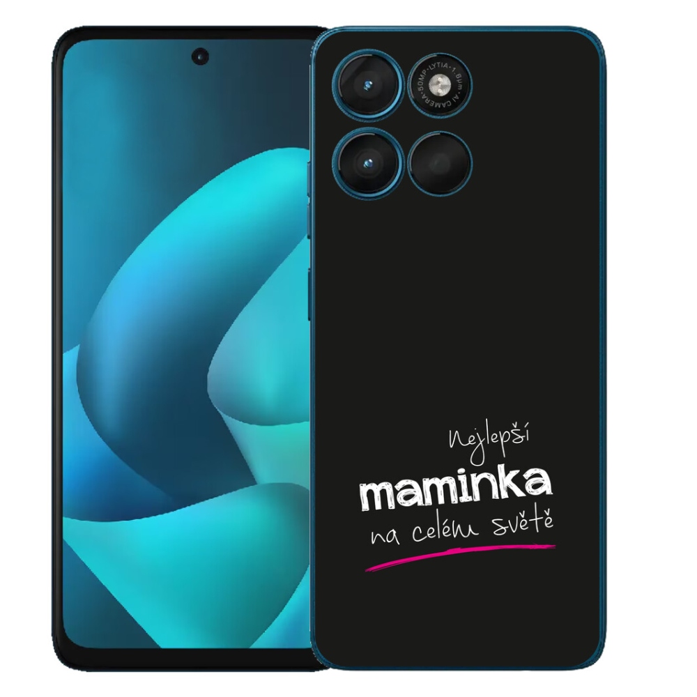 Gélové puzdro mmCase pre Motorola Moto G57 Power – „Najlepšia mama 4“ s čiernym pozadím
