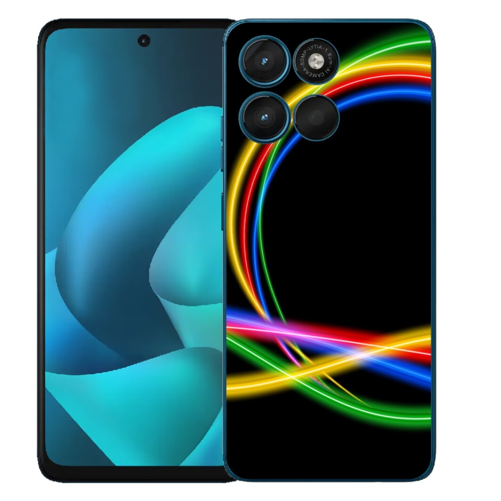 Gélový obal mmCase pre Motorola Moto G57 Power – neónové kruhy