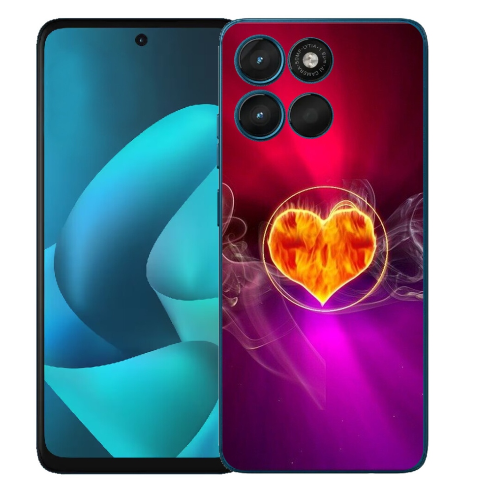 Gélový obal mmCase pre Motorola Moto G57 Power – ohnivé srdce