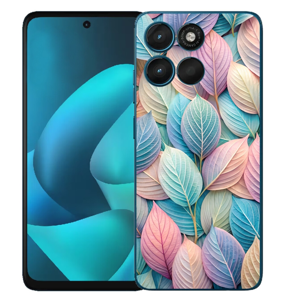 Gélový obal mmCase pre Motorola Moto G57 Power – pastelové listy