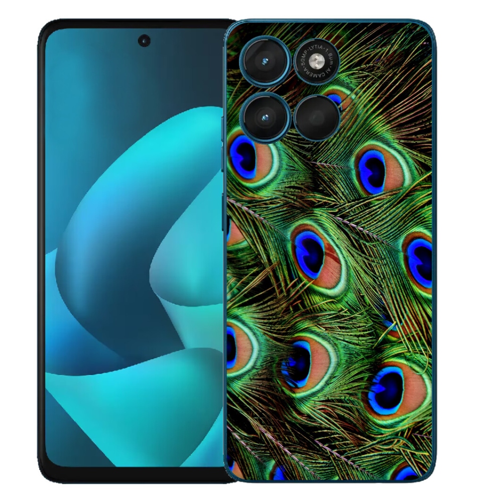 Gélový obal mmCase pre Motorola Moto G57 Power – pávie perie