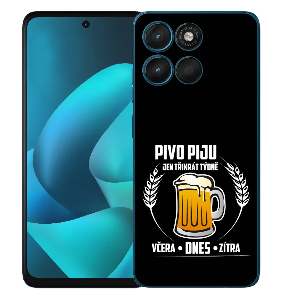Gélový obal mmCase pre Motorola Moto G57 Power – motív piva na čiernom pozadí