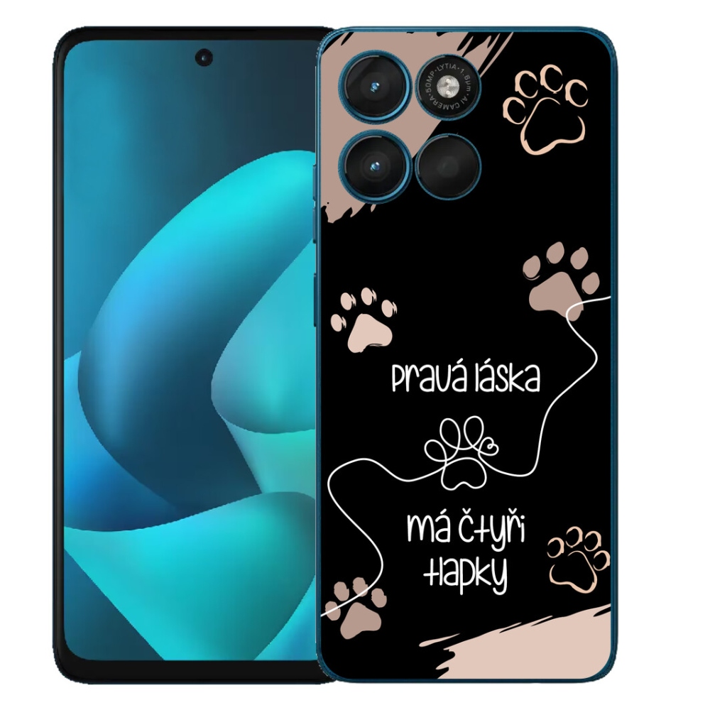 Gélové puzdro mmCase pre Motorola Moto G57 Power – motív so psom 1, čierne pozadie