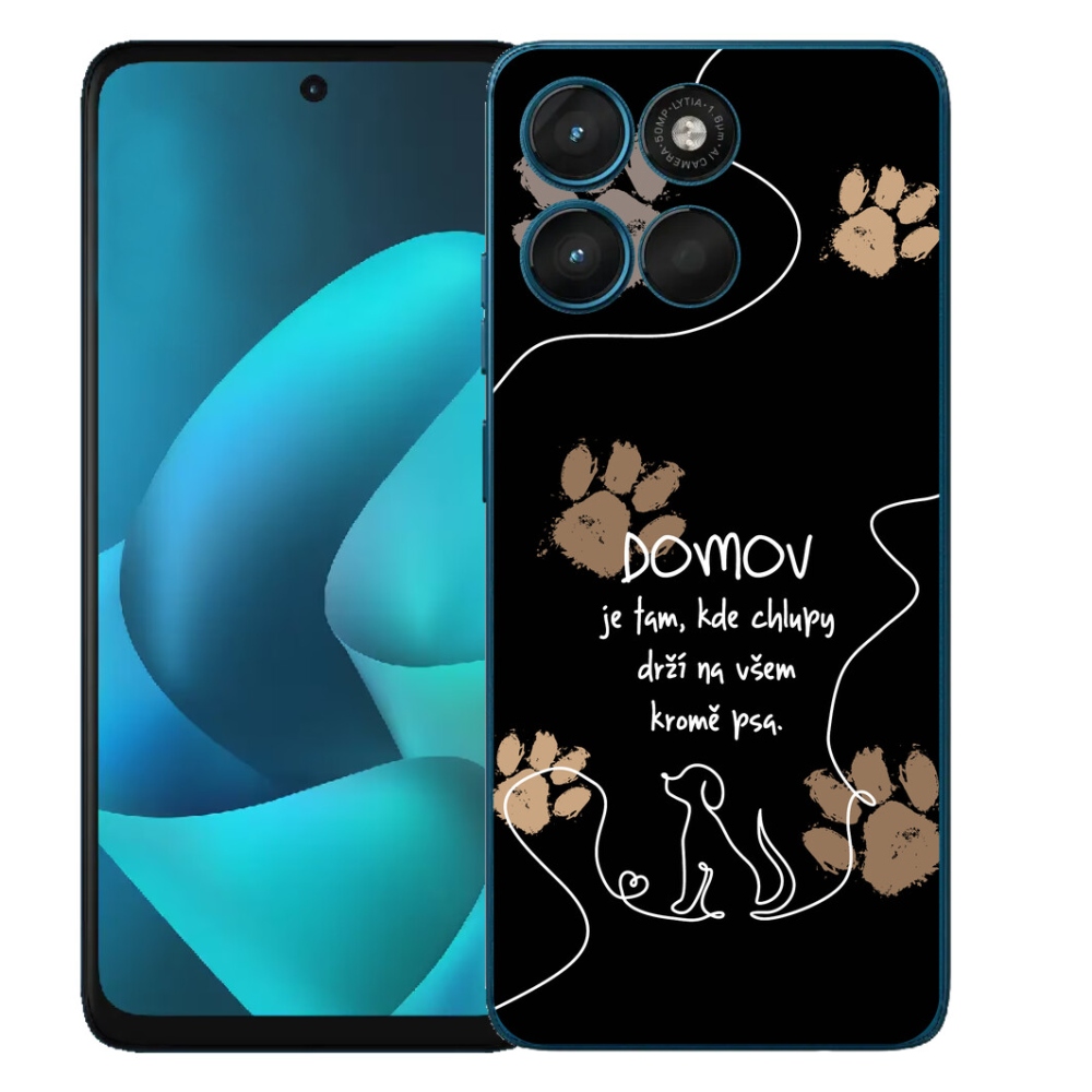 Gélový obal mmCase pre Motorola Moto G57 Power – motív so psom na čiernom pozadí