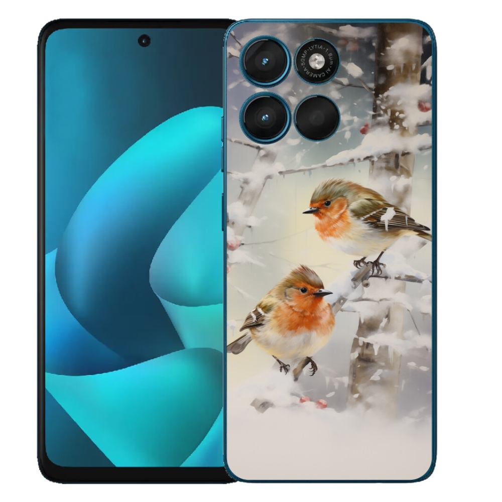 Gélový obal mmCase pre Motorola Moto G57 Power – vtáčiky v zime