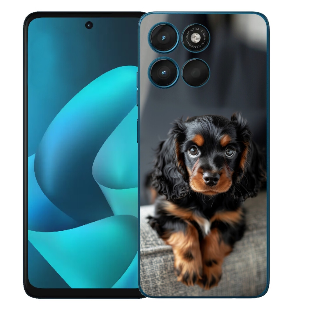 Gélový obal mmCase na Motorola Moto G57 Power – roztomilý dlhosrstý jazvečík