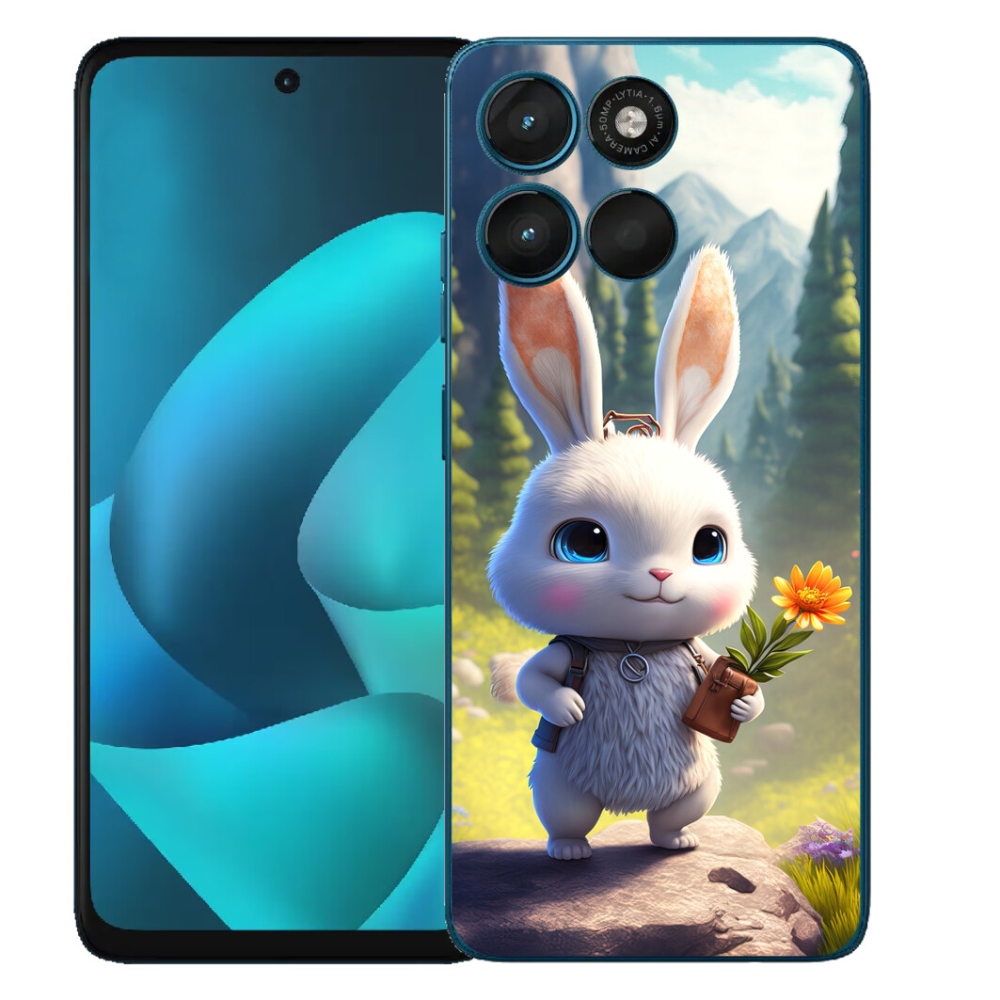 Gélový obal mmCase na Motorola Moto G57 Power – roztomilé zajačik