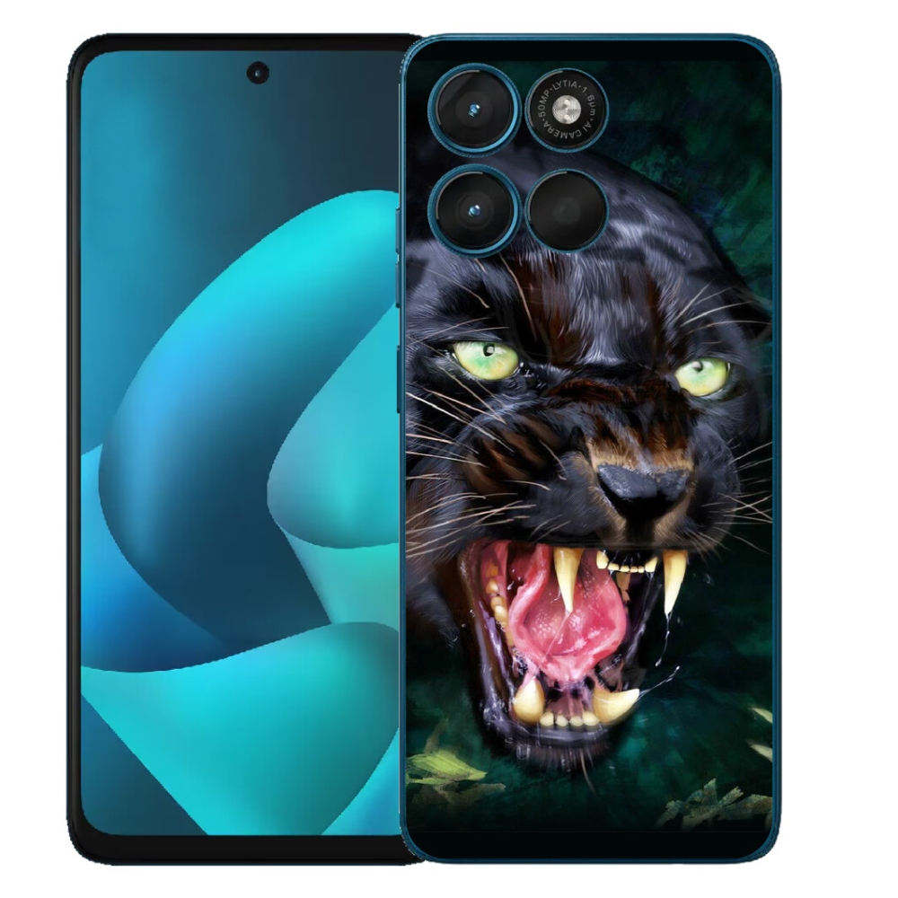 Gélový obal mmCase pre Motorola Moto G57 Power – rozzúrená čierna pantera