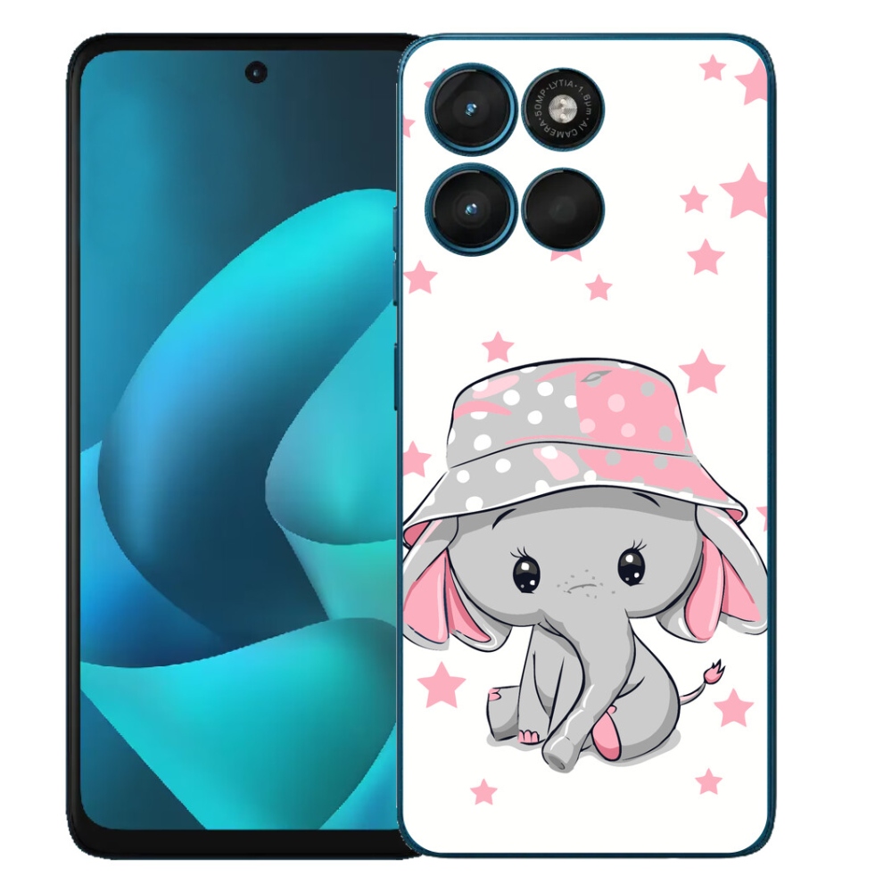 Gélový obal mmCase pre Motorola Moto G57 Power – ružový slon