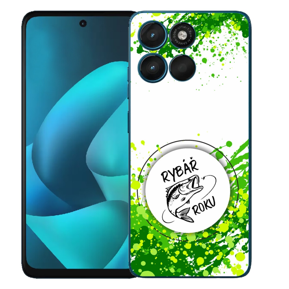 Gélový obal mmCase pre Motorola Moto G57 Power – „Rybár roka“ na bielom pozadí
