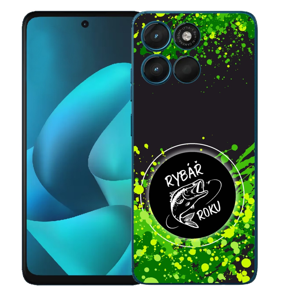 Gélový obal mmCase pre Motorola Moto G57 Power – Rybár roka na čiernom pozadí
